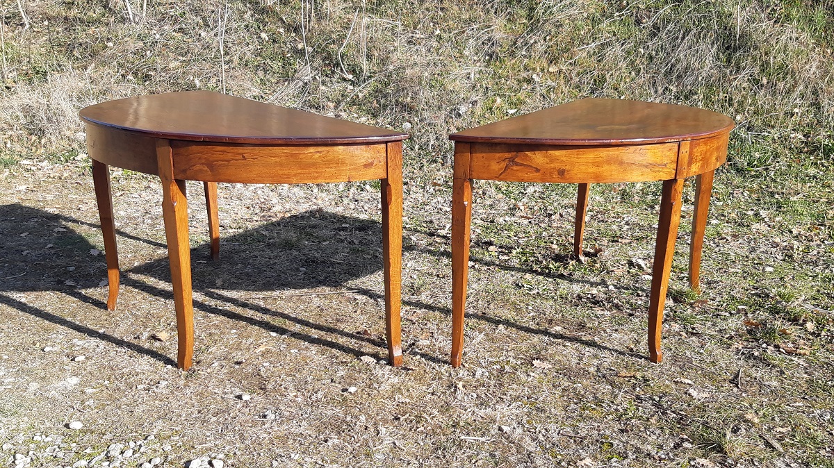 Coppia consolles mezzaluna antiche - immagine 6