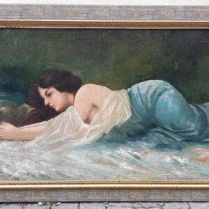 Dipinto antico fanciulla distesa