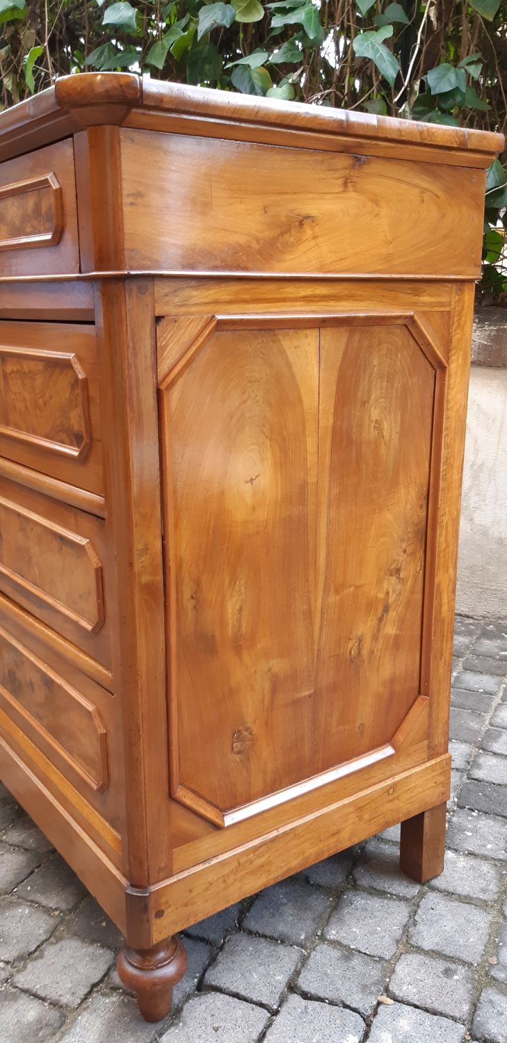 Comò cassettone antico emiliano lastronato noce - immagine 5